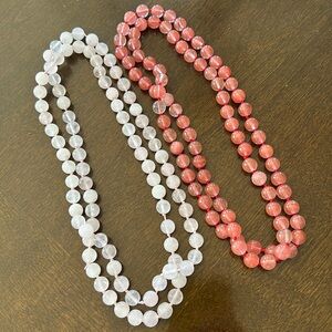 Rose Quartz and Strawberry Necklaces